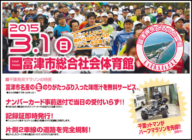 千葉県民マラソン2015 トップページ画像