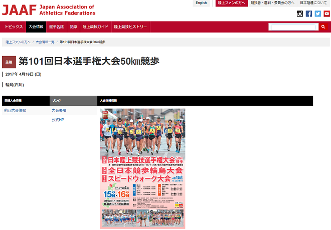 日本選手権50km競歩 画像