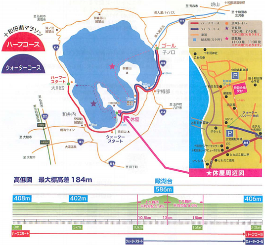 十和田湖マラソン2019コースマップ