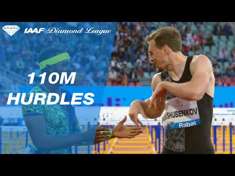 Sergey Shubenkov supermans to the finish line after a crash in Rabat - IAAF Diamond League 2019