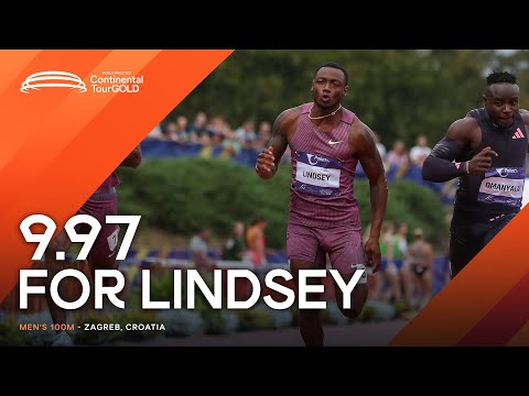 Lindsey storms to 100m win in Zagreb | Continental Tour Gold 2024