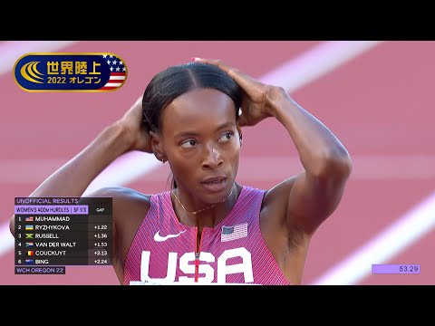 【世界陸上オレゴン 女子400mH 準決勝】前大会女王・ムハマド 圧倒的な力を見せつけ決勝へ！