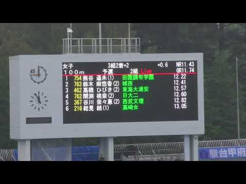 H29　関東高校新人　女子100m　予選2組