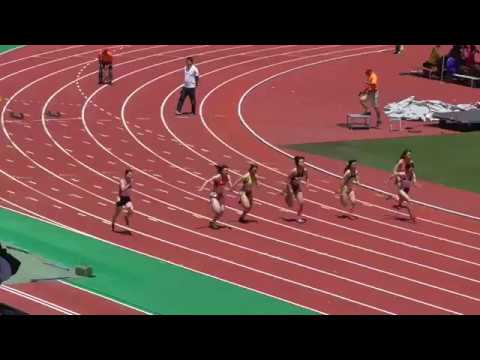 愛知県高校総体　女子100m　予選第2組　2018/05/19