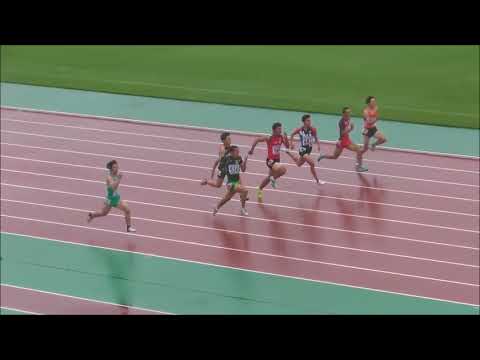 男子100m_準決勝1組_第71回北海道高校陸上20180613