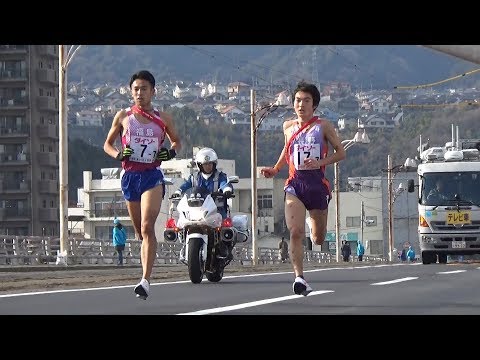 2019.1.20 全国男子駅伝 7区 逃げる群馬 福島（相澤晃君）と長野（中谷雄飛君）が追う