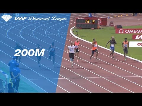 Noah Lyles Wins Men&#039;s 200m - IAAF Diamond League Doha 2018