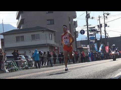 2019.1.20 全国男子駅伝 4区 群馬 注目の石田洸介君 先頭で通過