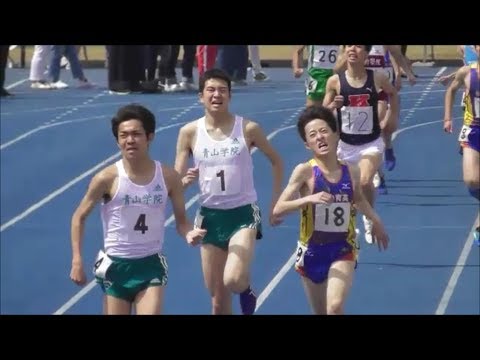 日体大記録会 男子1500m13組 青学/吉居駿恭(2022年度中大新入生) 2019.4.20