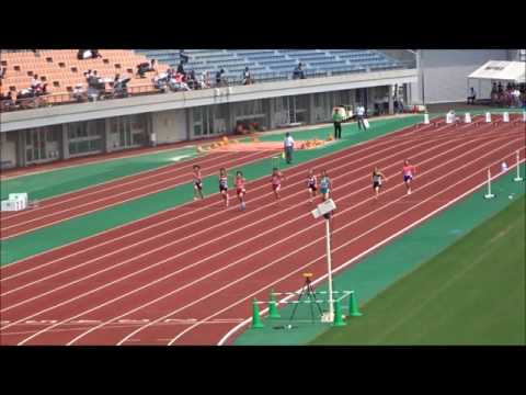 女子1年100m予選2組、1着：倉橋優月（桑原中）13秒50　～第69回愛媛県中学校総合体育大会・陸上～