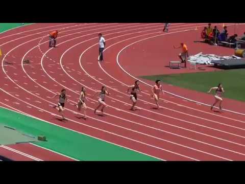 愛知県高校総体　女子100m　予選第1組　2018/05/19