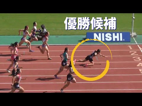 三好美羽(中1)が･･･ 予選 U16 女子100m U18/U16陸上2022