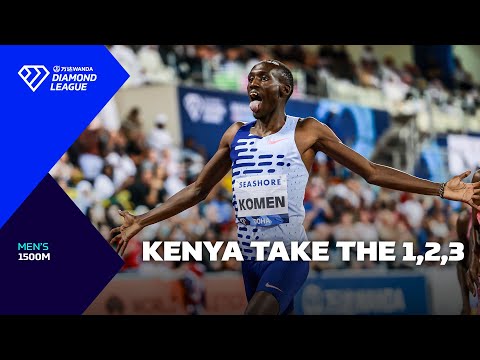 Brian Komen wins the men&#039;s 1500m with a Kenyan 1, 2, 3 in Doha - Wanda Diamond League