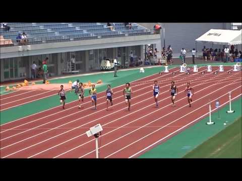男子2年100m予選5組、1着：山本浩史朗（南第二中）11秒66 ～第69回愛媛県中学校総合体育大会・陸上～
