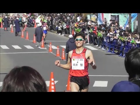 第53回青梅マラソン 30kmの部ゴール エゼキエル(ｻﾝﾍﾞﾙｸｽ)大会新　2019.2.17