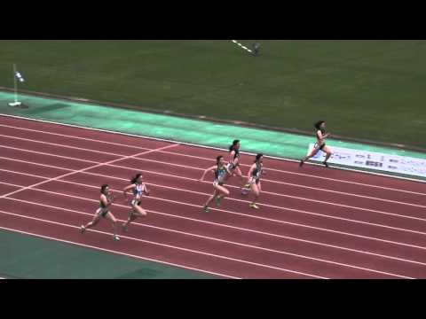 出雲陸上招待女子ｳｫｰﾑｱｯﾌﾟﾚｰｽ100m2組 足立沙矢香11.96(+0.9) 上村希実12.10小寺美沙季12.12