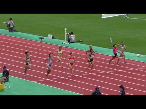 2017 山形インターハイ陸上 女子 100m 予選2組