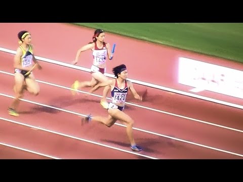 2015ユース陸上女子 4×100ｍR 予選2組 20151017