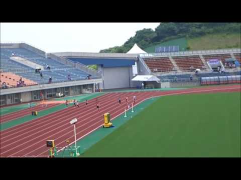 女子200m予選3組、1着：柴山詩乃（三島西中）26秒55　～第69回愛媛県中学校総合体育大会・陸上～