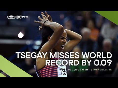 So close 👀 Tsegay 🇪🇹 just misses out on 3000m indoor world record | World Indoor Tour 2023