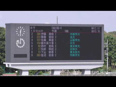 女子100mH 予選5組 関東学生新人 R01