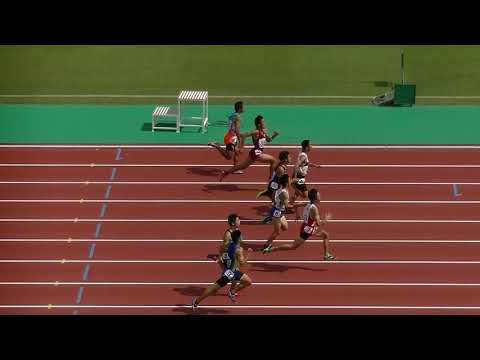 20190727福岡県中学陸上 3年男子100m決勝（1名標準記録突破）