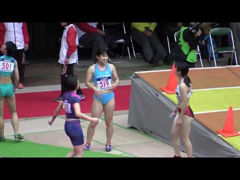 室内陸上 シニア女子60mハードル 決勝 第2レース (青木益未/8秒18) 2019.2.2