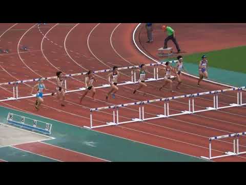 2018全国高校総体陸上南九州大会（沖縄)女子100mH 準決勝1組