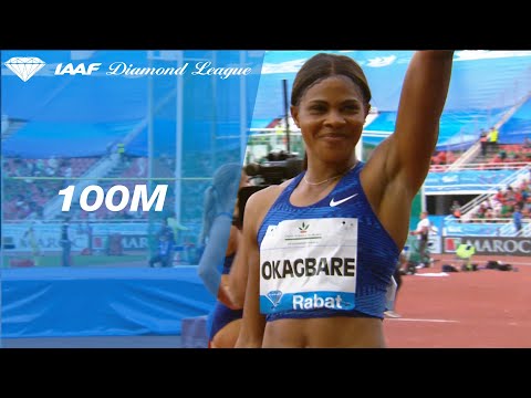 Blessing Okagbare powers to a 100m sprint victory in Rabat - IAAF Diamond League 2019