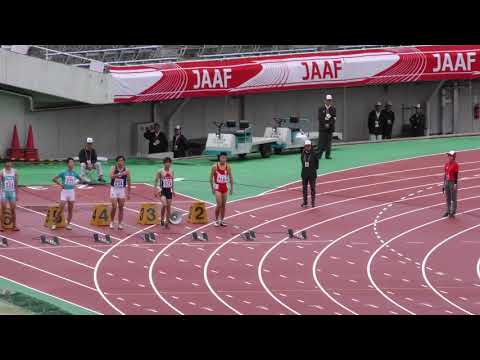 男子100m予選4組　U20日本選手権R01