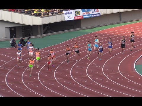 中学女子4×100mリレー決勝 (1着 三田長坂中) 兵庫リレーカーニバル 2019.4