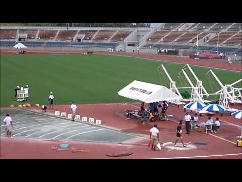 四国中学総体2017・陸上競技／男子砲丸投げ決勝、久門弘汰（小松中）14m24
