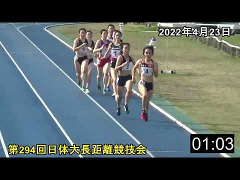 女子800m2次レースタイムレース　第294回日体大競技会　2022年4月23日