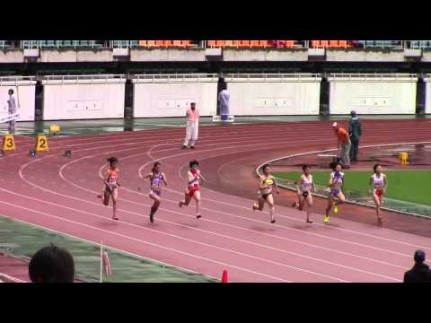 2015 東海高校総体　女子100m　予選2