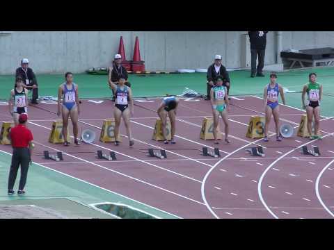 女子100m決勝　U20日本選手権R01