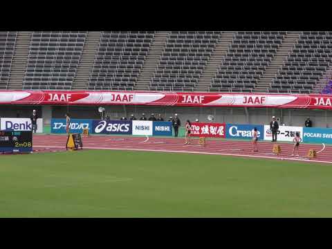 女子200m予選3組　U20日本選手権R01
