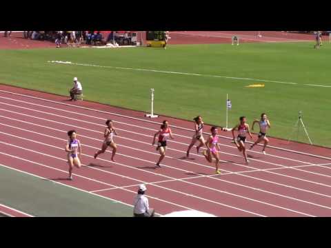 2016 岡山インターハイ陸上 女子100m予選5