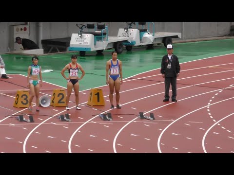 女子100m予選2組　U20日本選手権R01