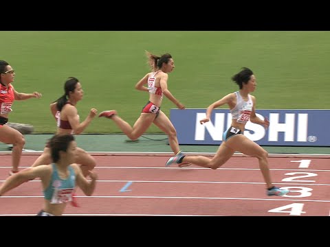 【第107回日本選手権】女子 100ｍ 予選1組