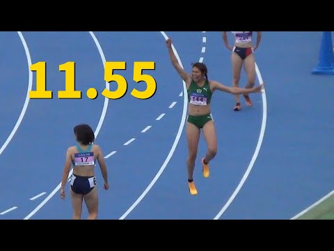 決勝 女子100m 日本学生個人陸上2023