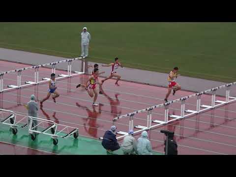 20180414104227県記録会中男110ｍH2組金丸 真也