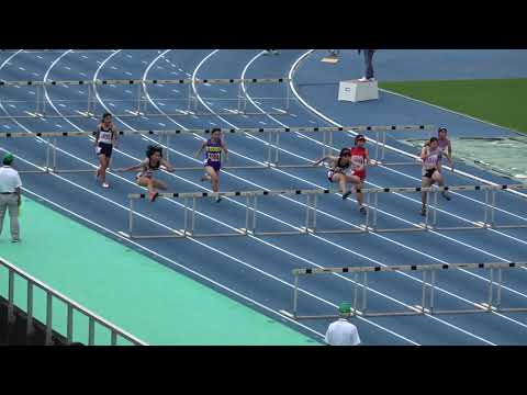 20180914131257県高校新人大会女100ｍH予選3組 藤澤ひなた