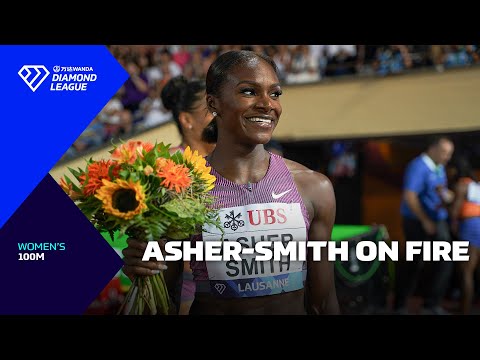 Dina Asher-Smith on FIRE in Lausanne 100m - Wanda Diamond League 2024