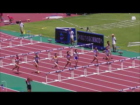 女子100mH_予選5組_三重インターハイ陸上20180802