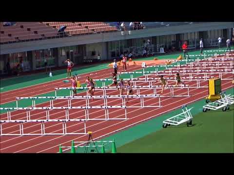 女子100mハードル決勝、1着：花山桃香（松山北高）14秒66　～愛媛県高校陸上新人大会2017中予地区予選～