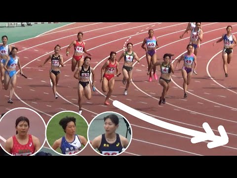 兒玉アンカー 倉重&amp;鶴田2走 決勝 女子リレー 4x100m 鹿児島国体陸上2023