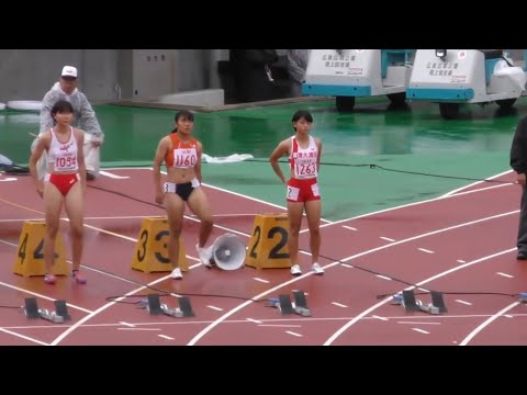 女子100m予選4組　U18日本選手権R01