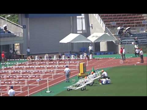男子四種競技110mハードル2組、1着：池田海（勝山中）15秒17 ～四国中学総体2017・陸上競技～