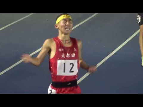 日体大記録会 5000m21組 花本(大牟田高)14’13”80独走のラスト200m 2022.11.26