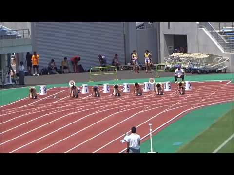 女子100m準決勝1組、1着：川中葵琳（松山東高）12秒24　～第72回愛媛陸上選手権大会～